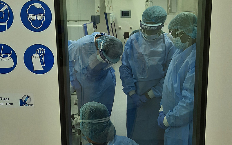 Training at the Rodolphe Mérieux Laboratory in Goma,  a key player in the fight against COVID-19 in the DRC