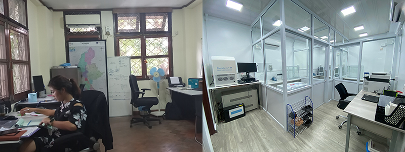 The laboratory before and after the renovation