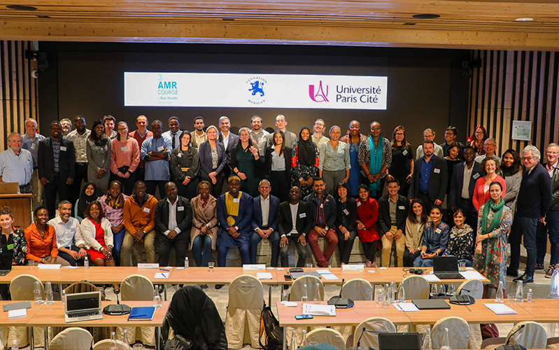 Participants of the intensive course on antimicrobial resistance gathered at Les Pensières Center for Global Health.